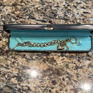 Gold Charm Bracelet with Heart and J